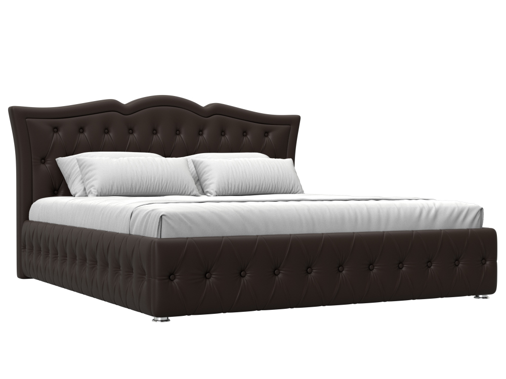 Кровать интерьерная Герда 180, Коричневый, Экокожа, 108355
