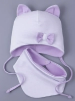 Шапка для девочки с ушками осенняя и снуд