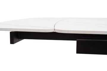 Стол RIVOLI 140 MATT WHITE MARBLE SOLID CERAMIC / BLACK