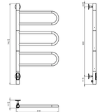 Полотенцесушитель электрический Vincea VTD-1R2CBE 44х80, черный, таймер, , шт