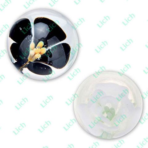 Стеклянные вагинальные шарики Wild Orchid (черный, белый) - 2,5 см