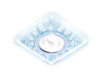 Встраиваемый точечный светильник со светодиодной подсветкой 1*GU5.3 MR16 S227 W/CH/C белый/серебро/MR16+3W(LED COLD) Compo Spot Ambrella