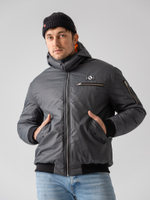 Бомбер мужской утепленный серый Город Горький