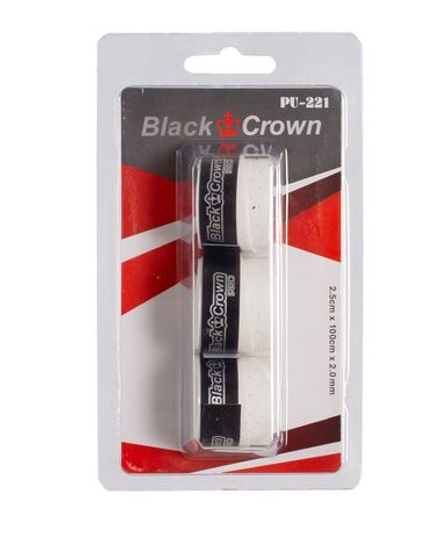 Black Crown Overgrip 3P - white