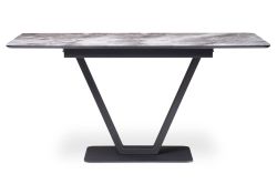 Стол на тумбе Бугун 120(160)х80х77 мрамор серый / черный