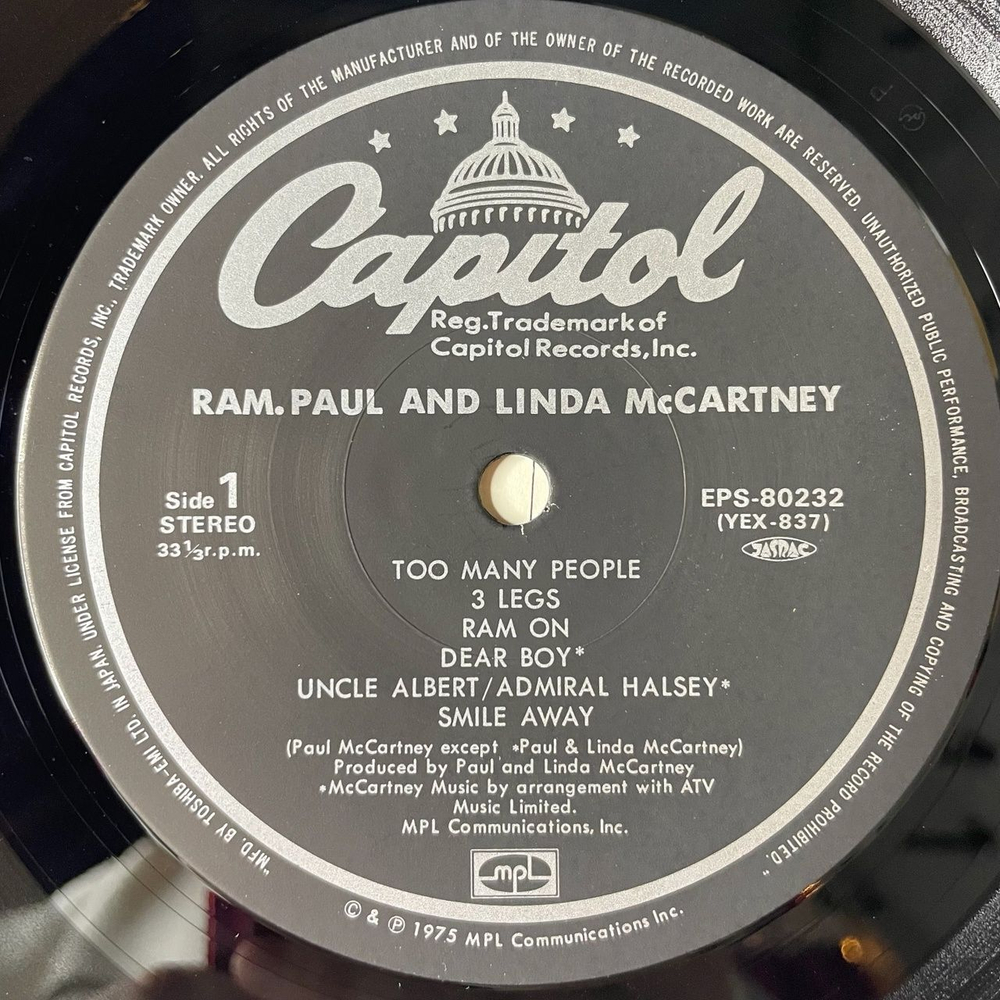 Винтажная виниловая пластинка LP Paul and Linda McCartney Ram (Japan 1975) (No Obi) Dear Boy