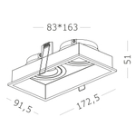 Светильник встраиваемый GU10 2х50W IP20 L91,5xW172xH56,5 220V Без ламп