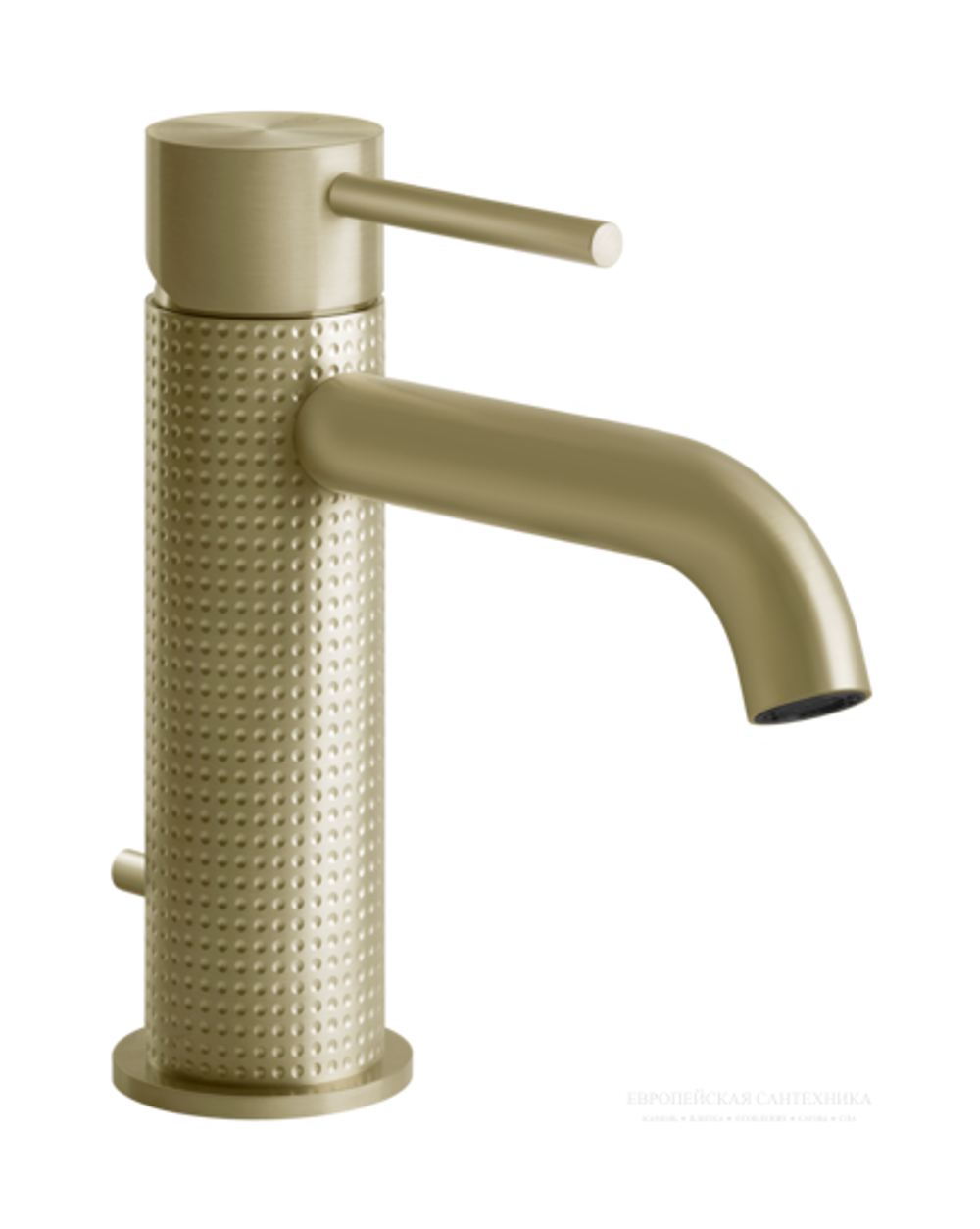 Смеситель для раковины Gessi 316, однорычажный, с донным клапаном, цвет Brass Brushed PVD