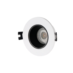 DK3061-WH+BK Встраиваемый светильник, IP 20, 10 Вт, GU5.3, LED, белый/черный, пластик