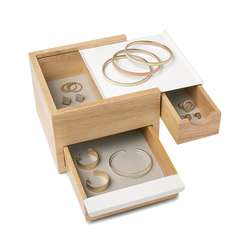 Шкатулка для украшений Stowit Mini белая-дерево