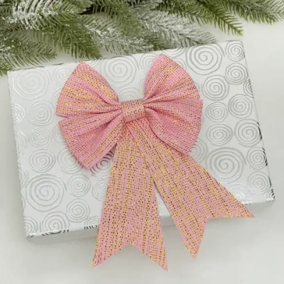 Бант на ёлку «Шик» 16*23 см, Розовый
