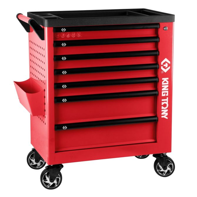 KING TONY (87G38-7B) Тележка инструментальная, 7 выдвижных ящиков, "PROFESSIONAL", красная