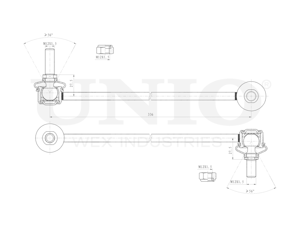 Стойка стабилизатора передняя правая UNIO SSP-50095