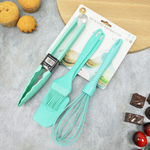 Набор кухонных принадлежностей силиконовый: лопатка+щипцы+кисточка+венчик, NNATA2