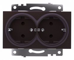 Розетка двойная с заземлением и со шторкой, без рамки Stekker Катрин 49030