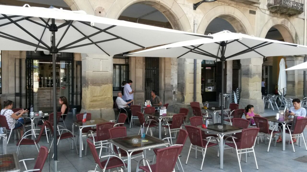 Зонт профессиональный телескопический 3.5х3.5 м Scolaro Leonardo Telescopic, антрацит, слоновая кость