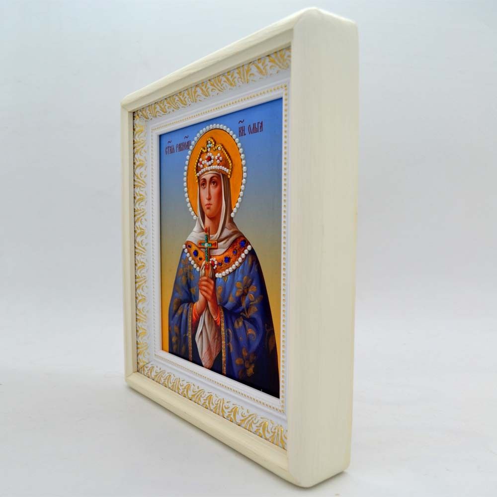 Икона святой Ольги ручной работы.