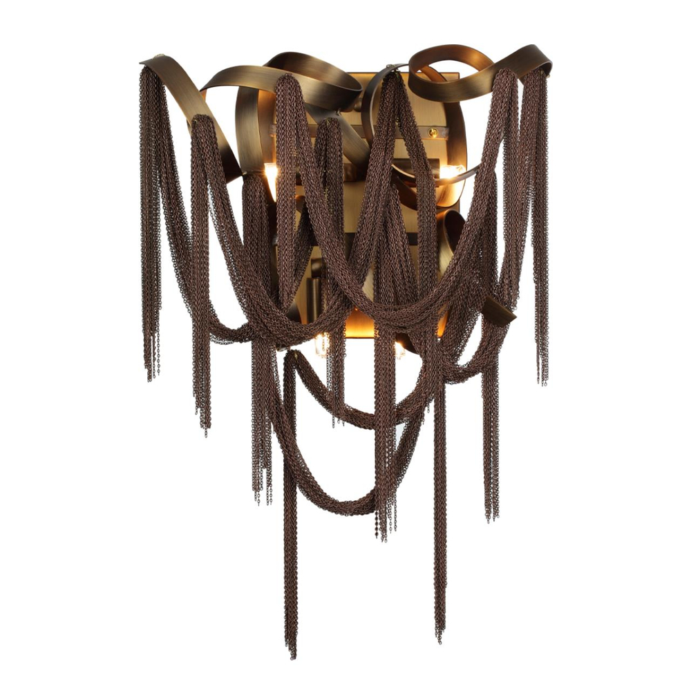 5066/4W HALL ODL24 527 античн.бронза/коричневый/металл/металл Бра G9 4*40W CHAINY