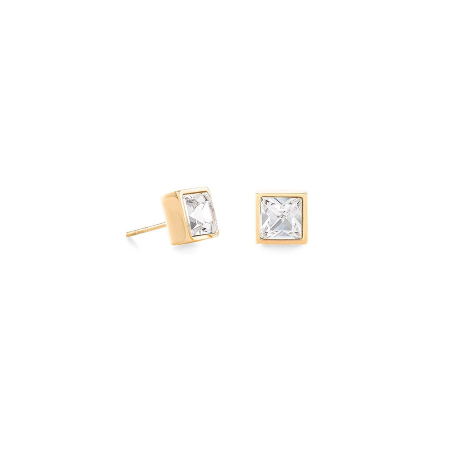 Серьги-пусеты Coeur de Lion Crystal-Gold 0500/21-1816 цвет прозрачный, золотой