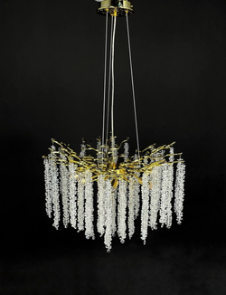 Люстра подвесная Lanbos, 8 ламп Е14, 320 Вт, до 18 кв м, золото