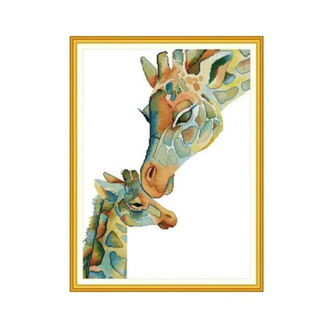 "Мать и детёныш жирафа"-DA752 вышивка