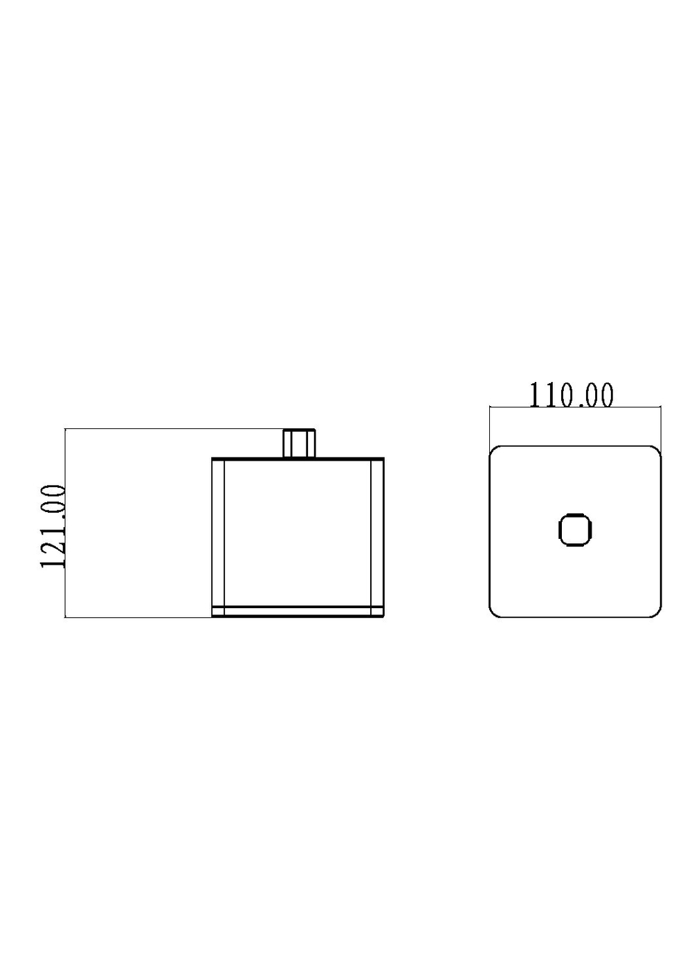 Стакан для ватных дисков квадратный белый-золото