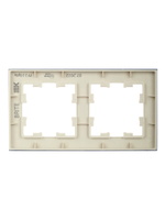 BRITE Рамка 2 -местная РУ-2-2-БрВа стекло ванильный IEK
