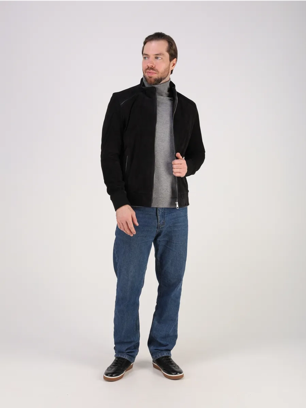 Кожаная куртка демисезонная замшевая натуральная