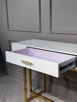 Стол-консоль Ist Casa Гарда-1, 120х40х76 см, белый, золото