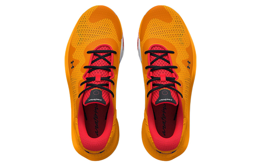 Under Armour Spawn 4 round head lace-up shock absorption non-slip wear-resistant low-top basketball shoes men's yellow orange