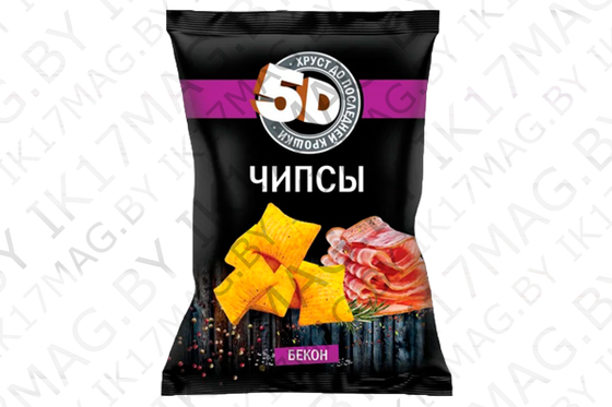 Чипсы "5D" со вкусом бекон 90гр*28шт