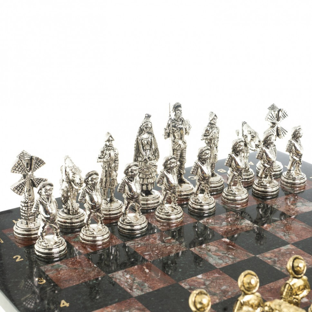 Шахматы "Дон Кихот" доска 40х40 см креноид змеевик G 122645