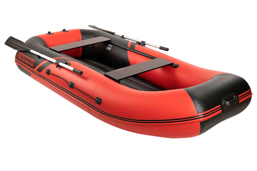 YACHTMAN-280 МНД НАДУВНОЕ ДНО (Яхтман) красный-черный (лодка ПВХ с усилением)