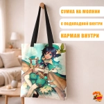 Сумка шоппер с принтом Genshin Impact