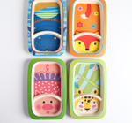 Тарелка детская из бамбука, цвет и рисунок МИКС 4591215