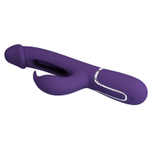 Сливовый вибратор-кролик с функцией фингеринга Kampas - 23,2 см. (Цвет: сливовый)