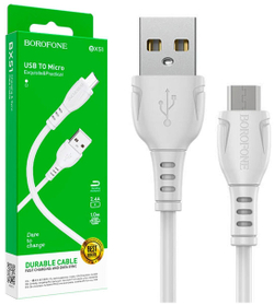 Кабель Micro USB BOROFONE BX51 2,4А, 1м. белый