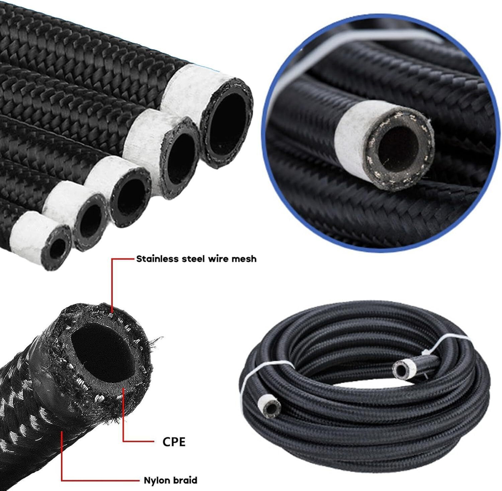 AN -10 Армированный шланг в нейлоновой оплётке BHP - 1 метр