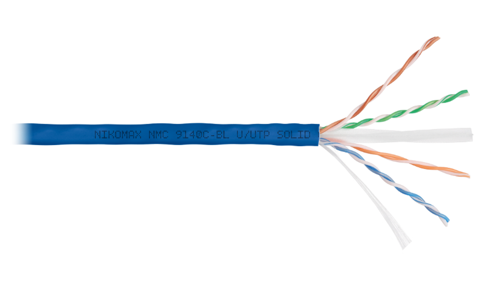 Кабель витая пара U/UTP 6 кат. 4 пары NikoMax NMC 9140C-BL