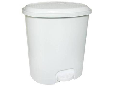 Ведро 12л с педалью, белый/белый