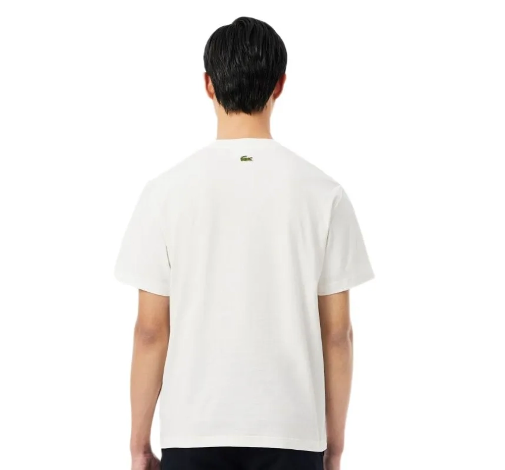 Мужская теннисная футболка Lacoste Printed Cotton - flour