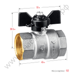 ЗУБР d 1/2″, ручка ″бабочка″,″мама-мама″, Полнопроходной шаровой кран (51323-1/2)