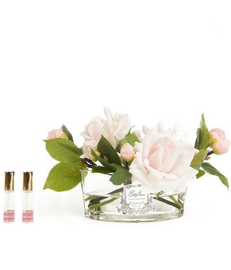 Розовый букет роз в прозрачной овальной вазе, Cote Noire