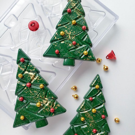 877 | Форма для шоколадных плиток &quot;Ель новогодняя&quot; (275*175 мм)