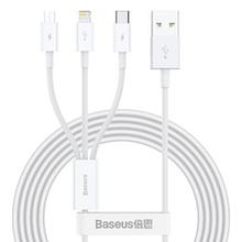 Кабель Baseus Superior Series Fast Charging Data Cable USB to M+L+C 3.5A 1.5m - White