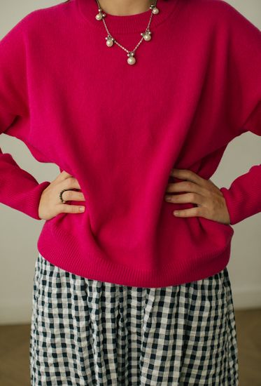 Джемпер Л.Т., 100% шерсть ягнёнка, цвет фуксия.