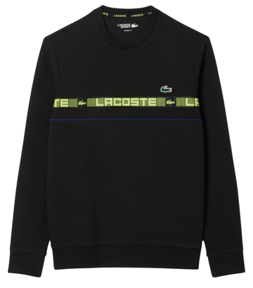Мужская теннисная кофта Lacoste Branded Stripe - black