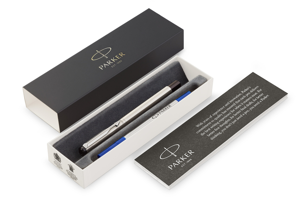 Ручка-роллер Parker Vector Т03, цвет: Steel, стержень: Mblue