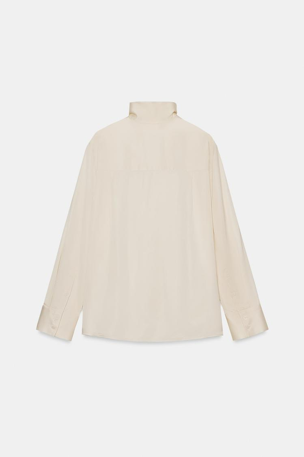 ZARA СВОБОДНАЯ РУБАШКА ИЗ АТЛАСА — ZW COLLECTION, ЭКРЮ