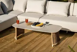 "Мальдивы" трансформирующаяся лаунж-зона из искусственного ротанга, цвет соломенный